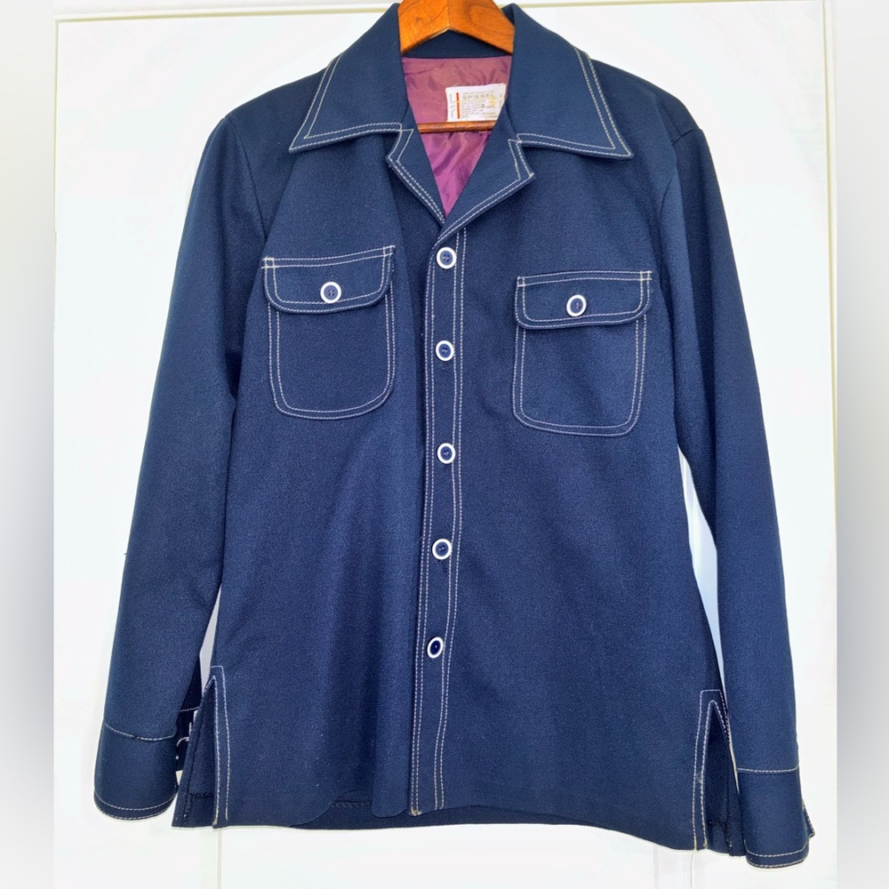 Vintage 70’s Disco Men's Dagger Collar Sport/Shirt Jacket